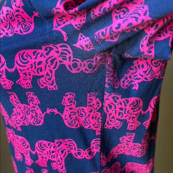 Lilly Pulitzer Marlowe Elephant Print Long Sleeve Pink and Blue Dress 🍁 - Picture 5 of 9